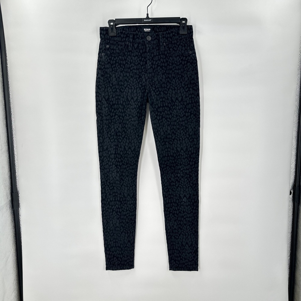 Hudson Jeans‎ Womens Size 25 Velvet Leopard Print Skinny Ankle Made in USA Denim